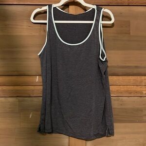 us apparel grade tank with blue trim